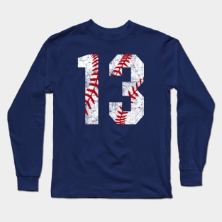 Vintage #13 Baseball Laces Baseball Mom Jersey Love Baseball T-shirt Long Sleeve T-Shirt